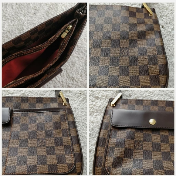 Louis Vuitton Damier Ebene Canvas Shoulder Baguette Brown - Picture 10 of 12